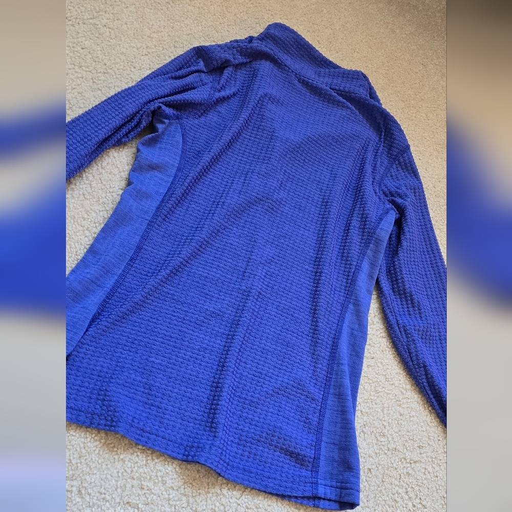 🌈Columbia Woman's 1/2 Zip Neck Waffle Knit Pullover Sweater Purple Blue Size XS - Picture 8 of 8
